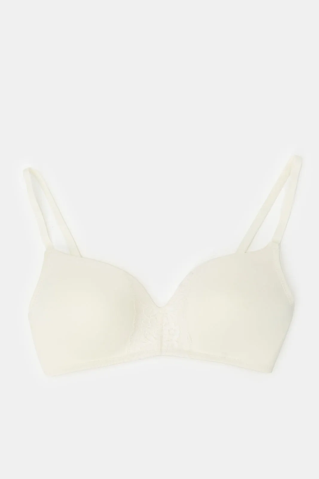 Women Ivory And Lilac Non Wired Bra Set (Pack of 3)