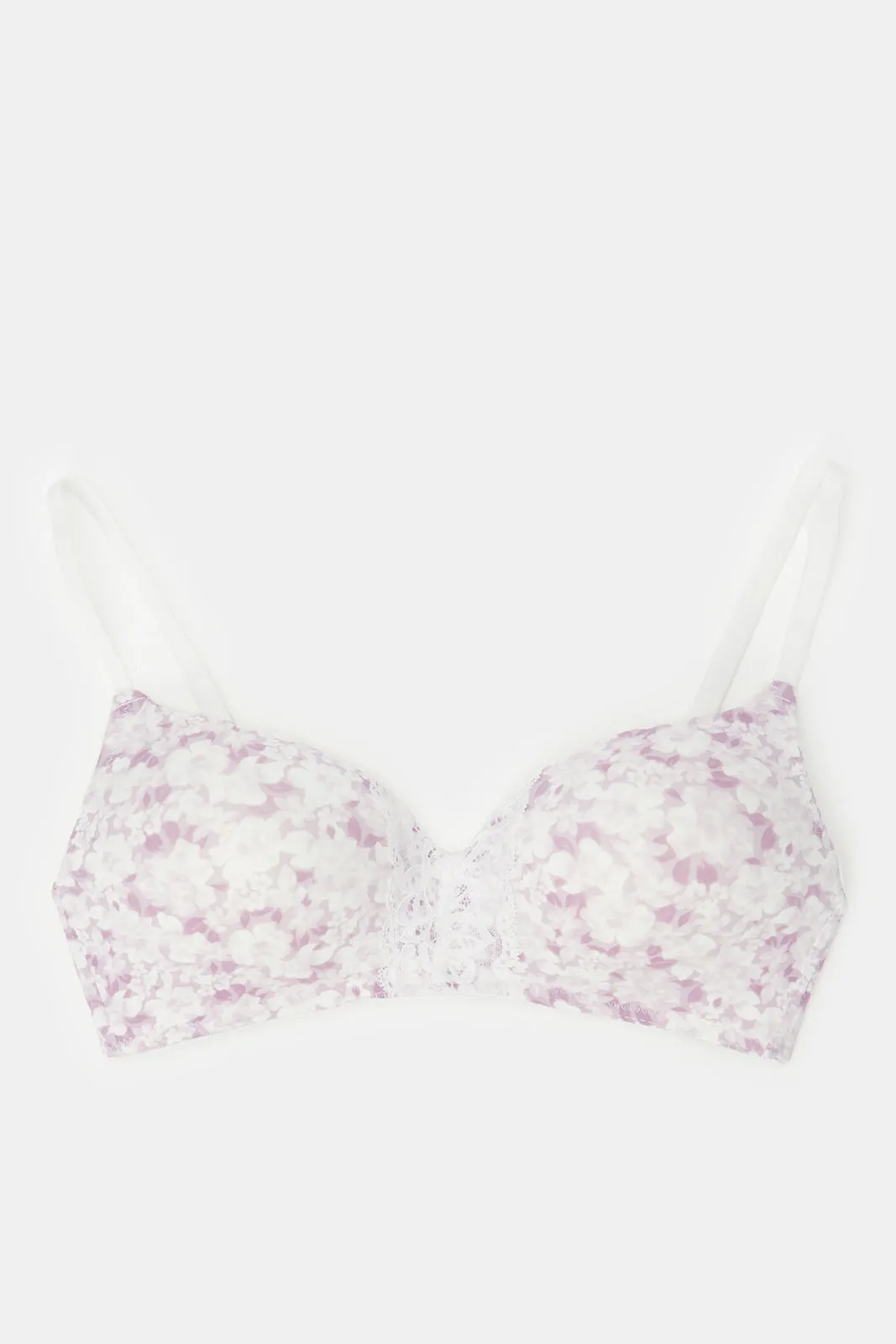 Women Ivory And Lilac Non Wired Bra Set (Pack of 3)