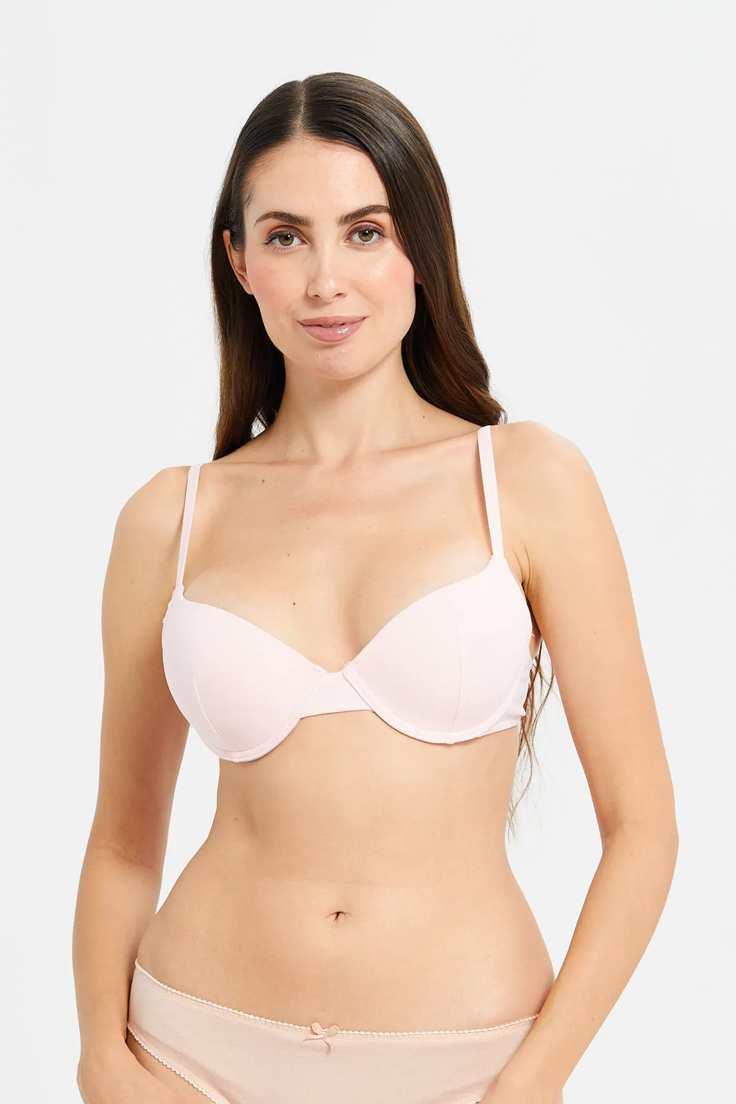 Women Ivory And Lilac T-Shirt Bra Set (Pack of 3)