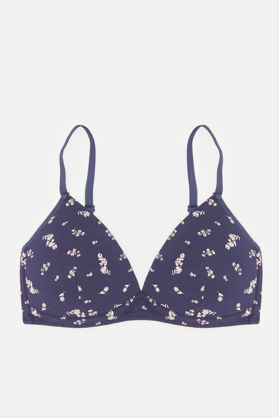 Women Pink And Navy Padded  Non Wired Bras (Pack of 2)