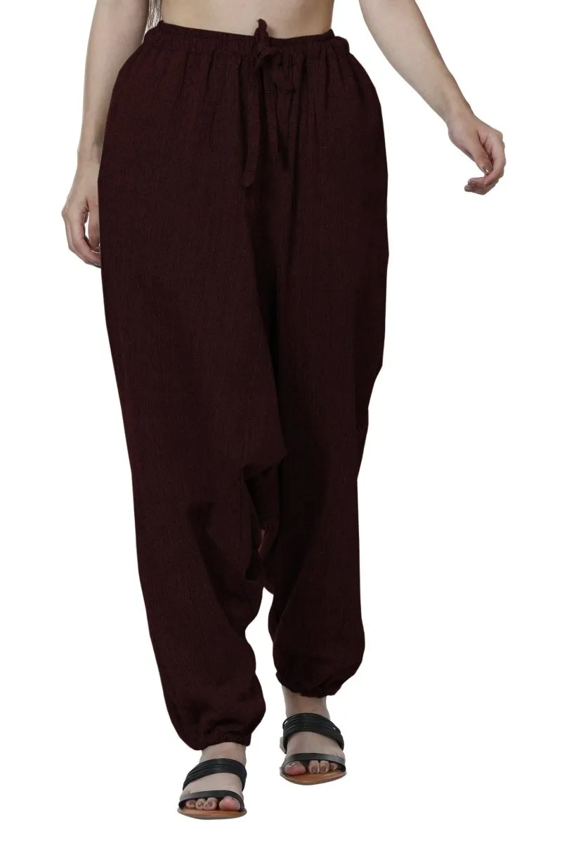 Women's Harem Pant | Maroon | Fits Waist Size 28" to 36"