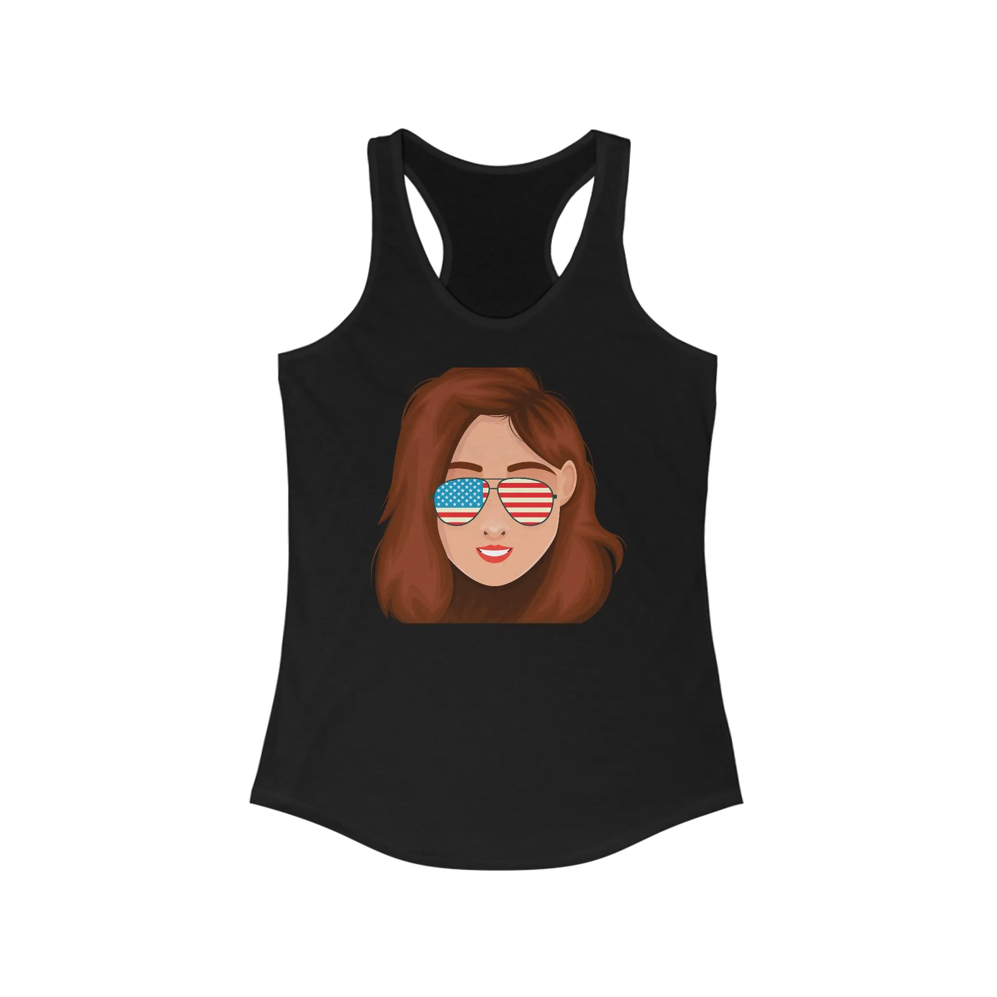 Women's Ideal Racerback Tank, 4th of July Tank Top, Fun Tank Top, Birthday Girl Tank Top, 4th of July Shirt, Summer Patriotic Tank Top, All American Girl Tank Top