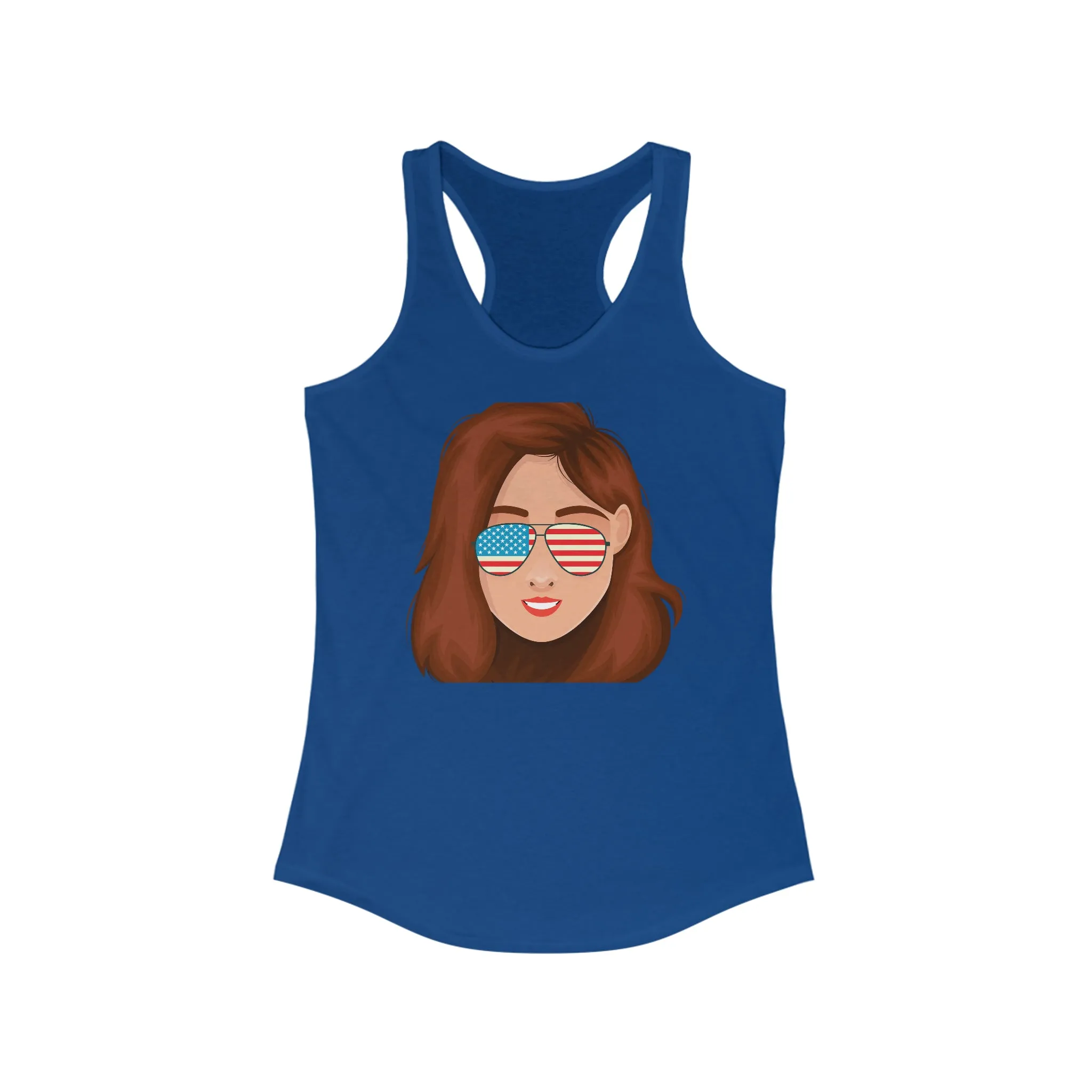 Women's Ideal Racerback Tank, 4th of July Tank Top, Fun Tank Top, Birthday Girl Tank Top, 4th of July Shirt, Summer Patriotic Tank Top, All American Girl Tank Top