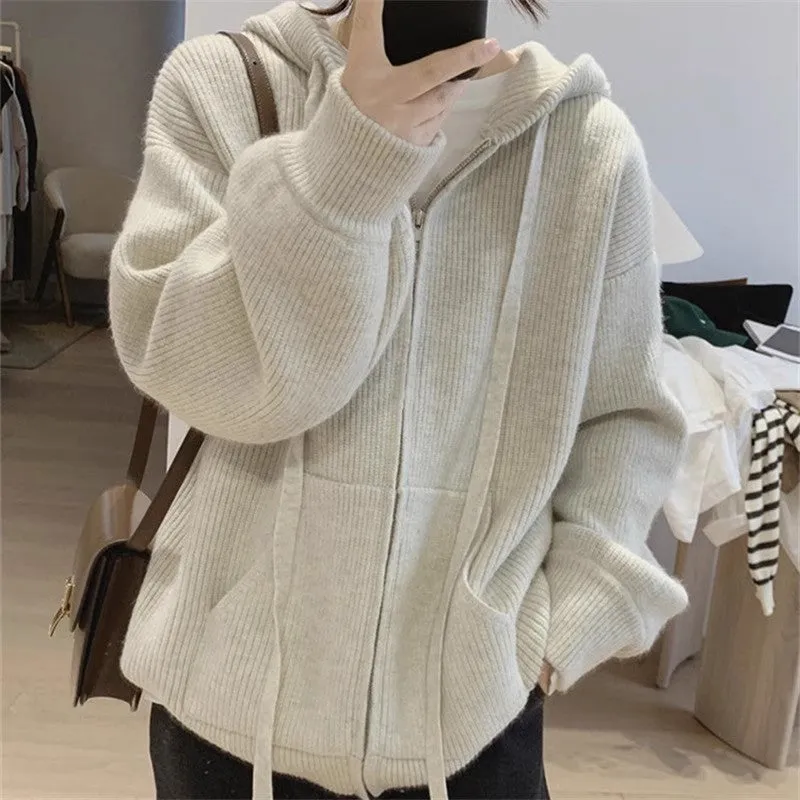 Women's new Korean style sweater women's coat zipper knitted cardigan    S3411