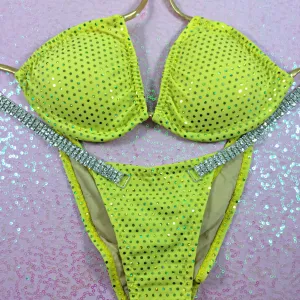 Yellow Sequin Dot BRAZILIAN Cheeky Quickship